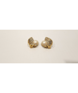 Nina Ricci pearl and rhinestone goldtone  clip on earrings - £30.91 GBP