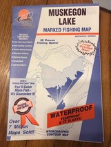 Muskegon Lake marked fishing map Ships N 24h - £22.77 GBP