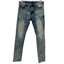 Switch jeans 32 x 32 mens distressed stone washed bleached skinny slim d... - £18.64 GBP