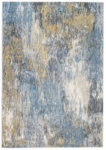 6' X 9' Blue and Gold Abstract Area Rug - €306,95 EUR
