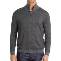 John Varvatos Collection Men&#39;s Grand Birdseye Knit 1/4 Zip Pullover Sweater Grey - £74.96 GBP