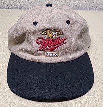 Vintage Miller High Life Beer Hat Eagle Logo KC Cap 2 Tone Black Brown S... - $29.89