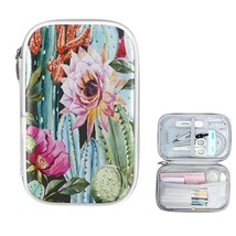 Flower Cactus Succulents Pencil Bag Case Zipper Pencil Holder Organizer ... - £23.05 GBP