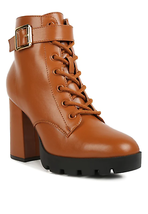 Grahams Faux Leather Lace Up Boots - £52.46 GBP