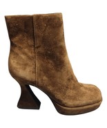 Jeffrey Campbell Heeled Ankle Suede Boots Womens Size 7 Brown Round Toe ... - $111.84