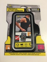 Series 8 Fitness Universal Active Phone Armband for Large Devices Black Silver - £7.28 GBP