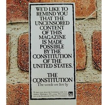 Ad Council PSA - Uncensored Content US Constitution - 1987 Vtg PRINT AD ... - $4.95