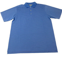 Donald Ross Blue And white stripe polo Size Medium 100% Polyester Golfing - $17.59