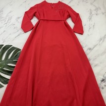 Leslie Pomer Womens Vintage 70s Maxi Dress Size XL Bright Pink Floral Rhinestone - £44.30 GBP