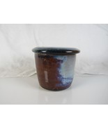 Handmade French Butter Keeper Stoneware glazed Brown and Blue Crock - $557.09 MXN
