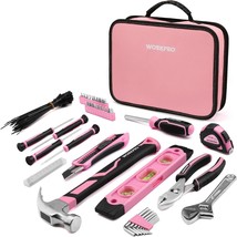 WORKPRO Pink Tool Set - 100 Piece Pink Tool Kit with Easy Carrying Pouch, - £60.31 GBP