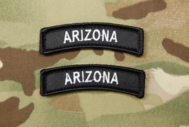 Arizona State Tab Patch Set AZ Black &amp; White B&amp;W SWAT Police Hook &amp; Loop - £4.31 GBP