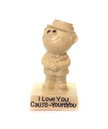 Vintage A.T. Inc 1970 I Love You Cause Your&#39;e You Resin Figurine Statue USA - £5.92 GBP