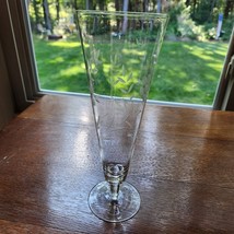Etched Champagne Flute Beer Pilsner Glass Clear 16oz 9 1/4” Tall Vintage - €10,41 EUR