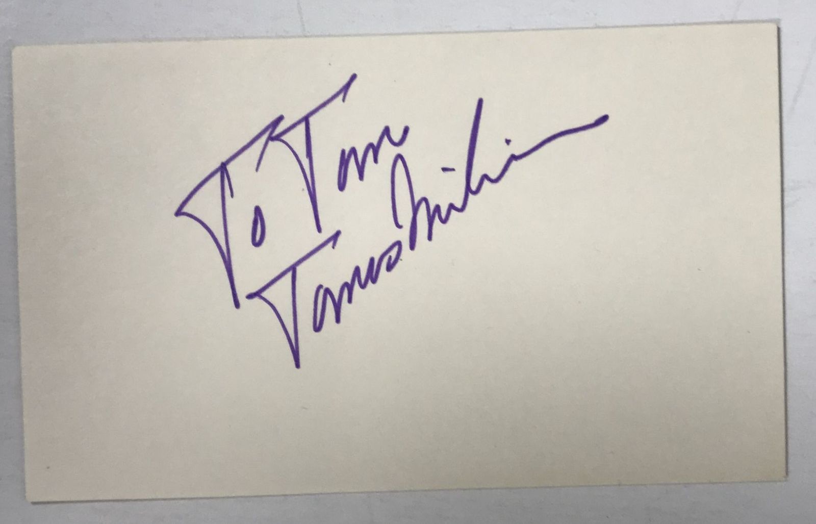 Primary image for Tomas Milian (d. 2017) Signed Autographed Vintage 3x5 Index Card