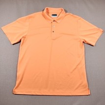 Men&#39;s Golf Polo PGA Tour Large Orange Textured Polyester Nice - £8.54 GBP