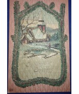 Victorian Church Scene With Glitter Christmas Greetings Postcard - $15.99