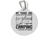 Personalized round pet tag with camping design for nature loving furry friends thumb155 crop