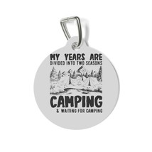 Personalized Round Pet Tag with Camping Design for Nature-Loving Furry Friends - £13.84 GBP