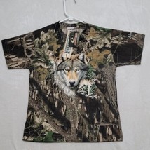 Mossy Oak Kids Camo T Shirt Size M Medium Short Sleeve Camouflage Casual Wolf - £11.88 GBP