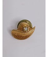 Sun Hat with Gemstone Gold Tone Vintage Avon Lapel Pin Small .50&quot; - $218.62 MXN