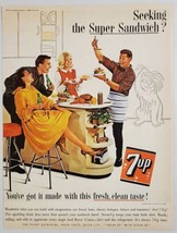 1963 Print Ad 7UP Seven-Up Two Couple Make a Super Sandwich - £11.99 GBP