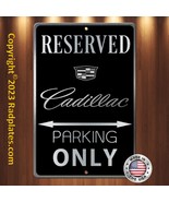 Cadillac Parking 8&quot;x12&quot; Brushed Aluminum and translucent Classy Black sign - £15.36 GBP