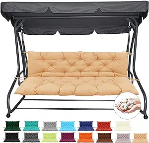 Swing Cushions Replacement, Waterproof 2-3 Seater Porch Swing Cushions W... - £171.82 GBP