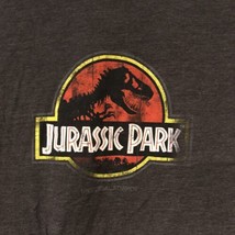 Jurassic Park Classic Logo Gray Ringer T-shirt Dino Universal Studios Sz Large - £8.47 GBP