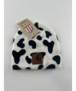 Winter Hat Cow Animal Beanie Black White OSFA (fits small) Soft USA New - €10,41 EUR