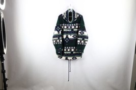 Vtg 90s Streetwear Womens M Southwestern Fiesta Baggy Fleece Mock Neck Sweater - £78.91 GBP