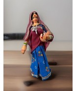 Handmade Doll Hindus Woman Rajasthan India 7&quot; Village Rural With Bindi V... - $22.44