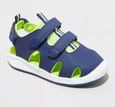 Cat &amp; Jack Unebener Jungen Blau Limette Geschlossene Sommer Sandalen Hak... - $14.07