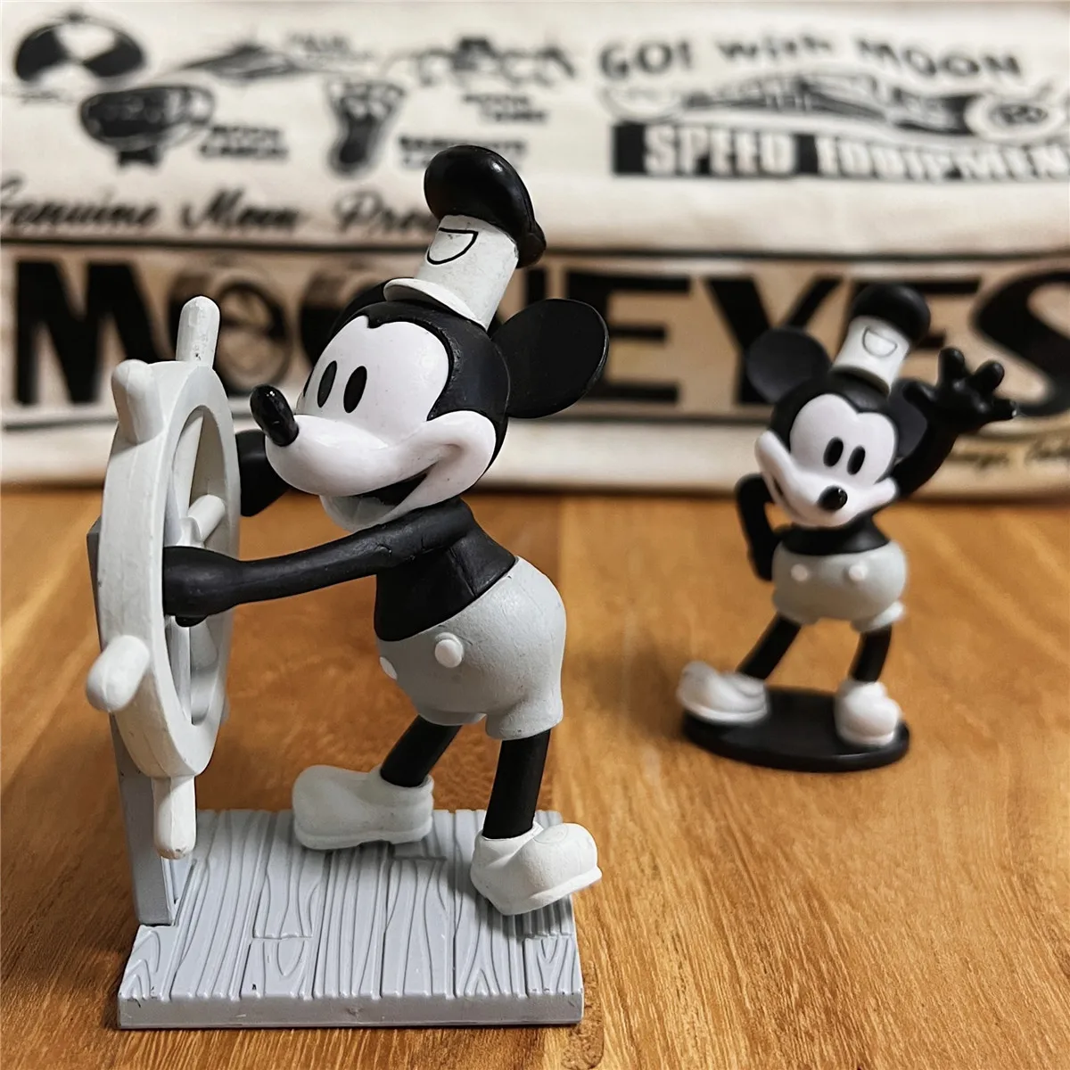 Disney Steamboat Willie Mickey Mouse Anime Figure Model Toys Cake Desktop - £10.45 GBP+