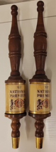 Pair 60-70&#39;s Beer Tap Wood Handles National Premium Pale Dry Beer &quot;Natty... - $23.05