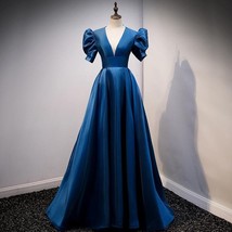 Beautiful Dress Puff Sleeve Robe De Soiree Classic V-neck Formal Prom Ev... - £274.09 GBP