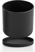 Black Colored 8 Inch Plastic Planter Pots With A Drainage Hole And Seaml... - £30.62 GBP