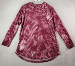 LuLaRoe Hoodie Womens Size Small Burgundy Tie Dye Polyester Long Sleeve Pocket - £10.37 GBP