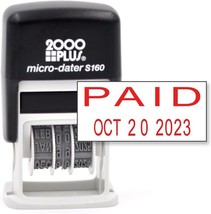 Cosco 2000 Plus Self-Inking Rubber Date Office Stamp with Paid Phrase &amp; Date - - £21.59 GBP