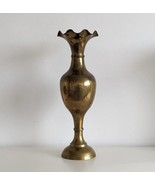 Etched Indian Brass Vase, Tall Baluster, Large, Vintage - £21.93 GBP