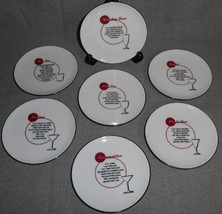 Set (7) Pottery Barn Retro Bar Pattern Porcelain Coasters - £15.79 GBP