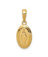 14K Yellow Gold Miraculous Medal Charm Pendant Jewerly 20mm x 8mm - £66.35 GBP