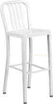 30&quot; High White &#39;Navy&#39; Style Bar Stool Cafe Patio Chair In-Outdoor Commercial Use - £166.74 GBP