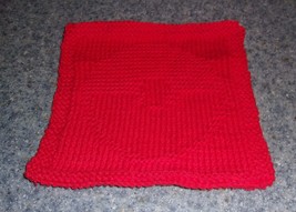 Handmade Pokemon Go Pokeball Handmade Knit Dishcloth Red 8 In Gamer Gift Item - £6.66 GBP