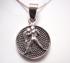 Aquarius Zodiac Sign 925 Sterling Silver Reversible Pendant Astrology - £11.57 GBP