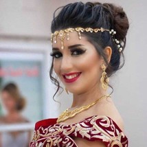 Turkish Wedding Head pieces for Bridal Gold Hair Accessories for Women W... - $44.50