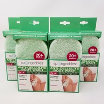 Spongeables Anti Cellulite Body Wash in Sponge Fresh Aloe Scent 4 oz. 4 Pack - £23.85 GBP