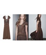 NWT $219 ZARA BROWN ZW COLLECTION COMBINATION CROCHET EMBROIDERED DRESS M - $167.19