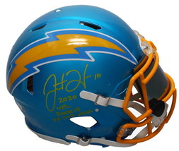 Justin Herbert Autographed &quot;2020 ROY&quot; Chargers Authentic Helmet w/ Visor Beckett - £870.74 GBP