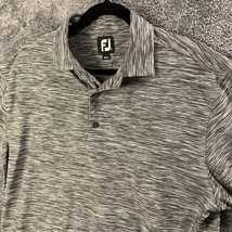 FootJoy FJ Polo Shirt Mens Large Grey Static Print Performance Golfer St... - $13.89